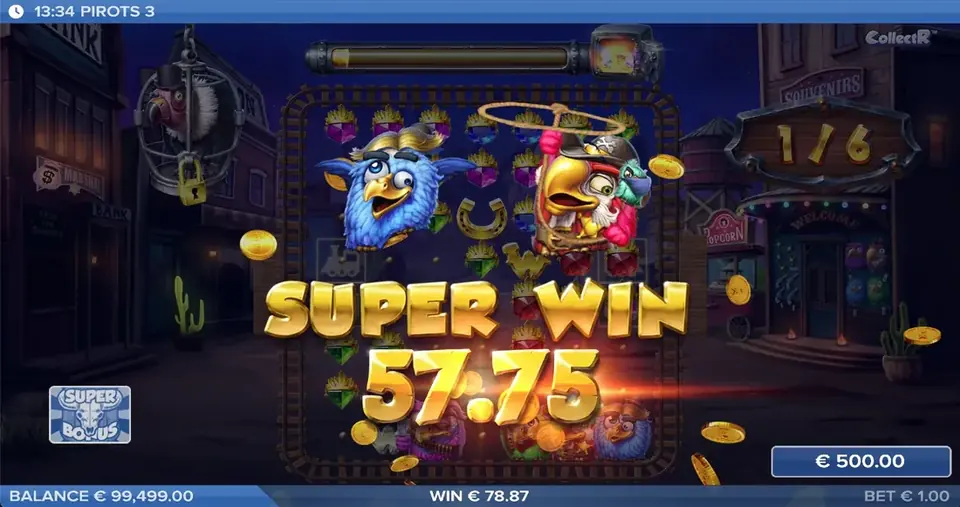Pirots 3 super gevinstskjerm