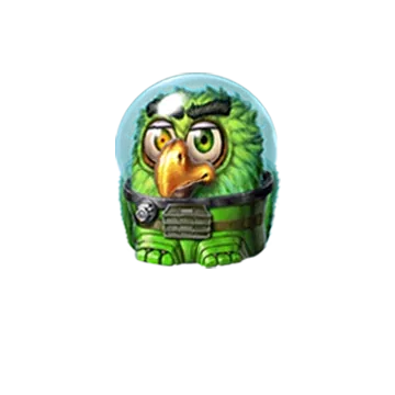Pirots 4 grønn fugl karakter i Lost in Space