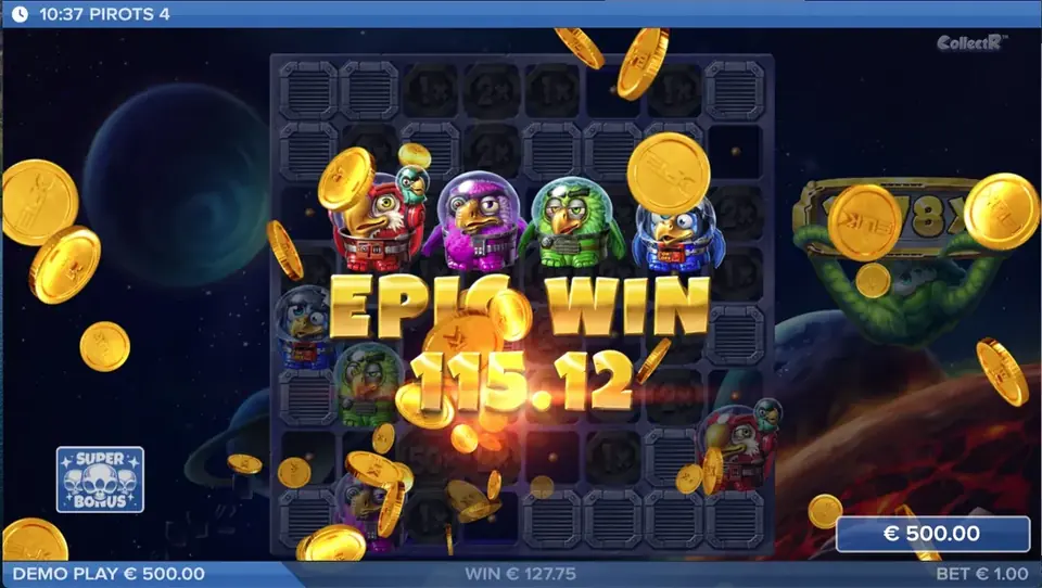 Pirots 4 episk gevinst-skjerm med maksimal gevinsteffekt i Lost in Space