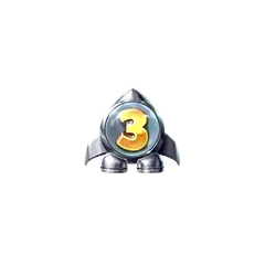 Pirots 4 oppgraderingssymbol (+3 nivåer) i Lost in Space